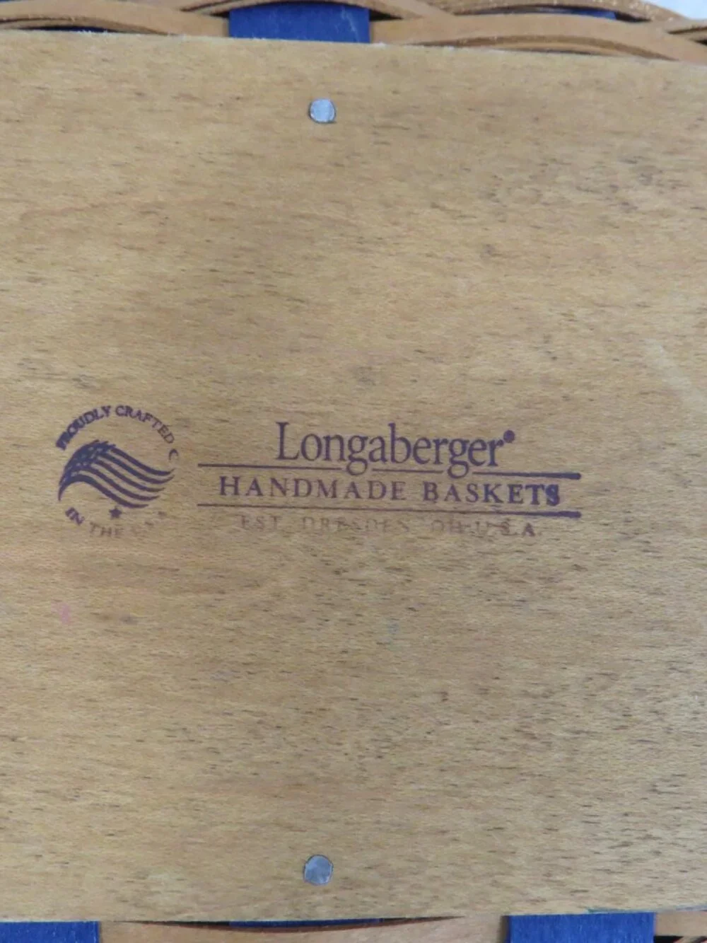 Longaberger Bicentennial 2017 Dresden Basket - Blue and Tan, No Lid, No Liner